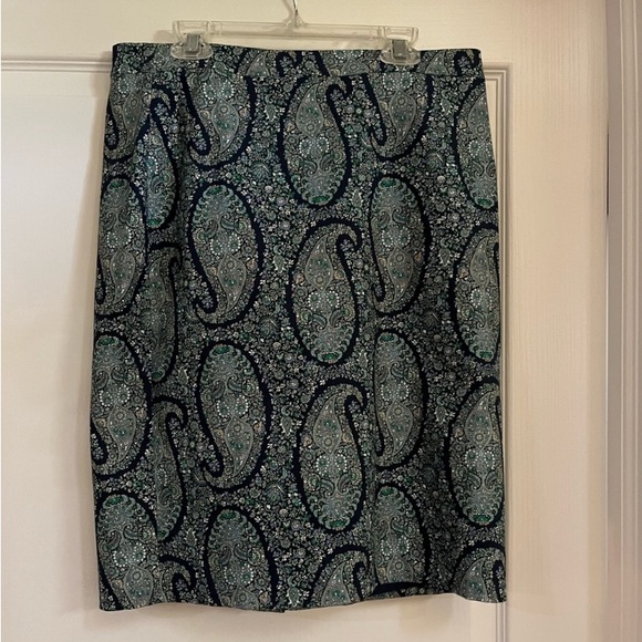 NWT J. Crew Paisley Cotton Stretch Sateen Pencil Skirt Size 6 - Picture 8 of 13